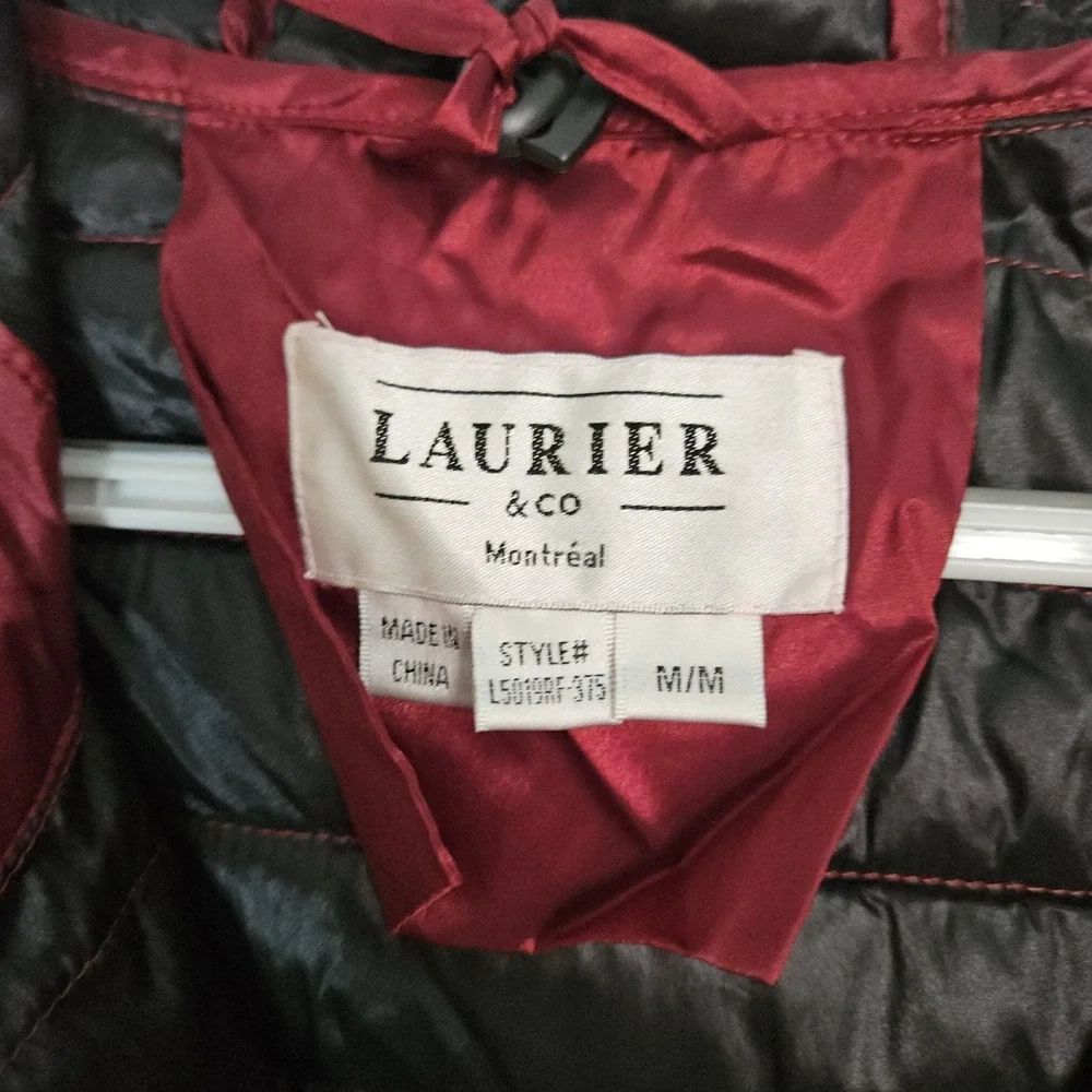 Laurier & Co Montreal Hybrid Puffer Jacket Womens M Burgundy‎ NEW Hooded